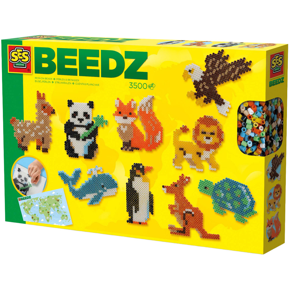 SES Creative Beedz World Animals Iron On Beads Kit 3500 Piece Image 1