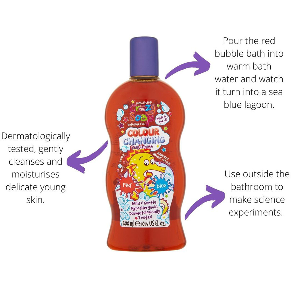 Kids Stuff Crazy Soap Colour Changing Bubble Bath 300ml Image 4