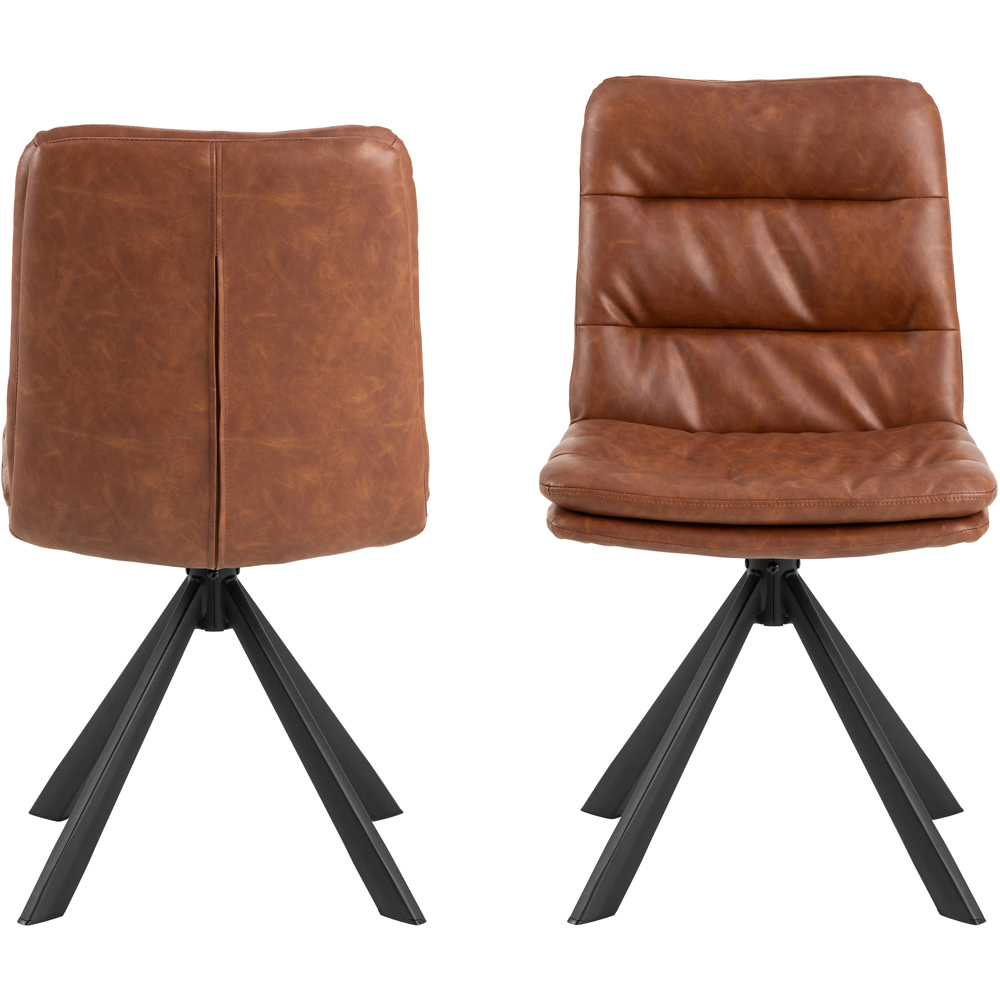 Florence Dean Brandy PU Swivel Dining Chair Set of 2 Image 3