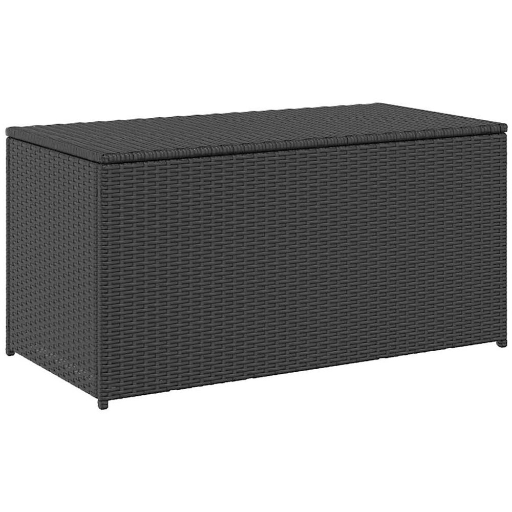 vidaXL 50 x 100 x 50cm Black Poly Rattan Garden Storage Box Image 1