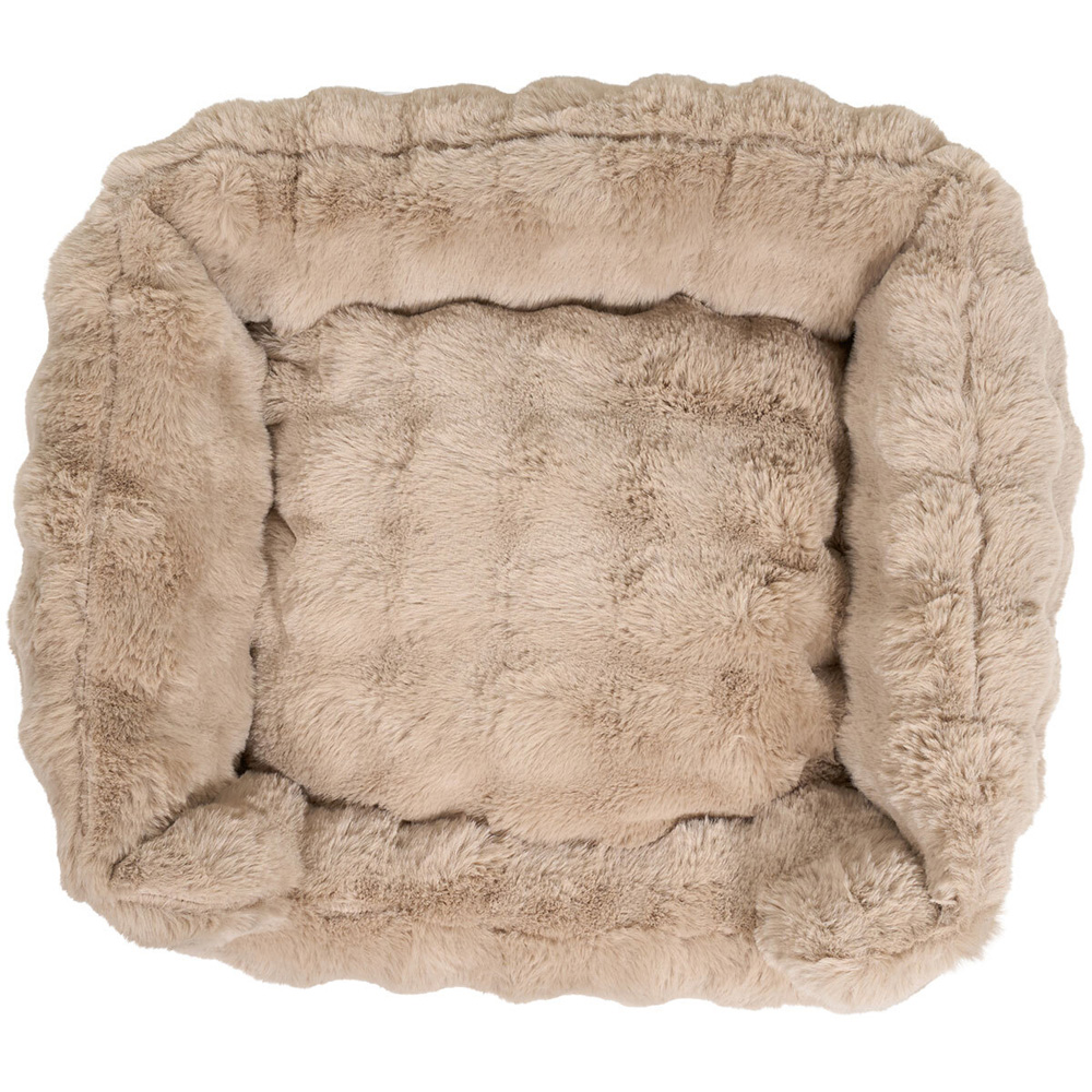 Bubble Plush Pet Bed Beige Image 1