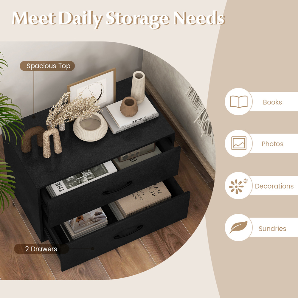 Costway 4 Drawer Black Stackable Dresser Image 5