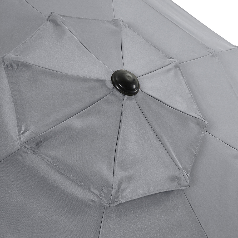 Living and Home Light Grey 3 Tier Crank and Tilt Parasol 3m Image 6