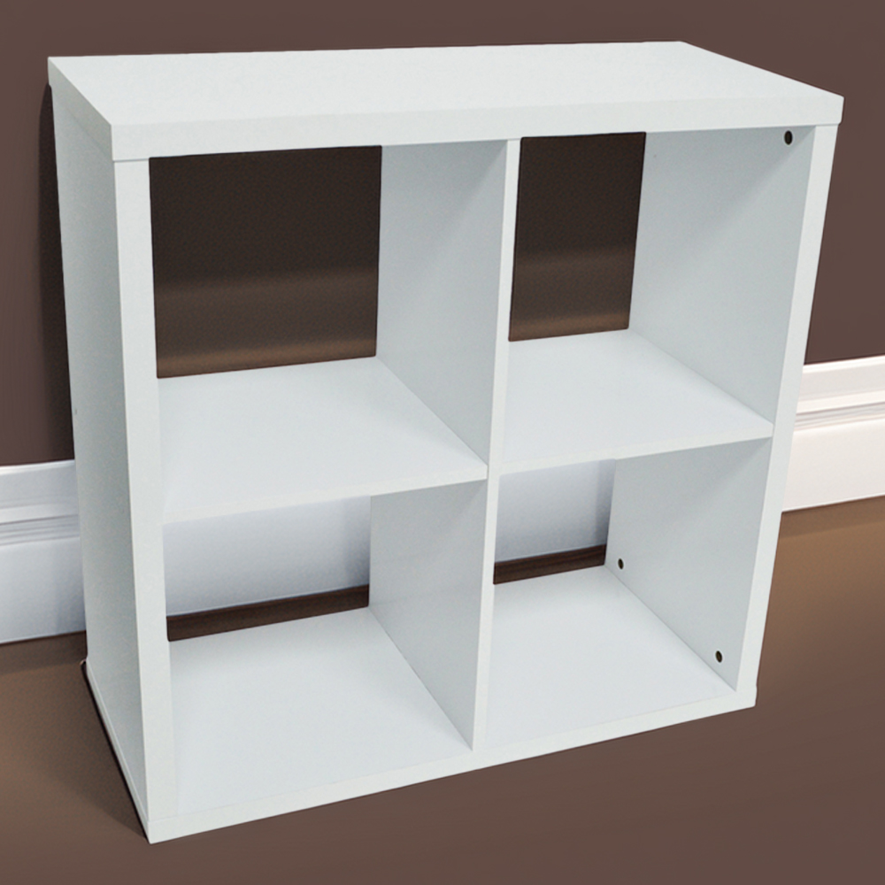 Watsons Cube 4 Shelf White Square LP Record Vinyl Storage Display Unit Image 1