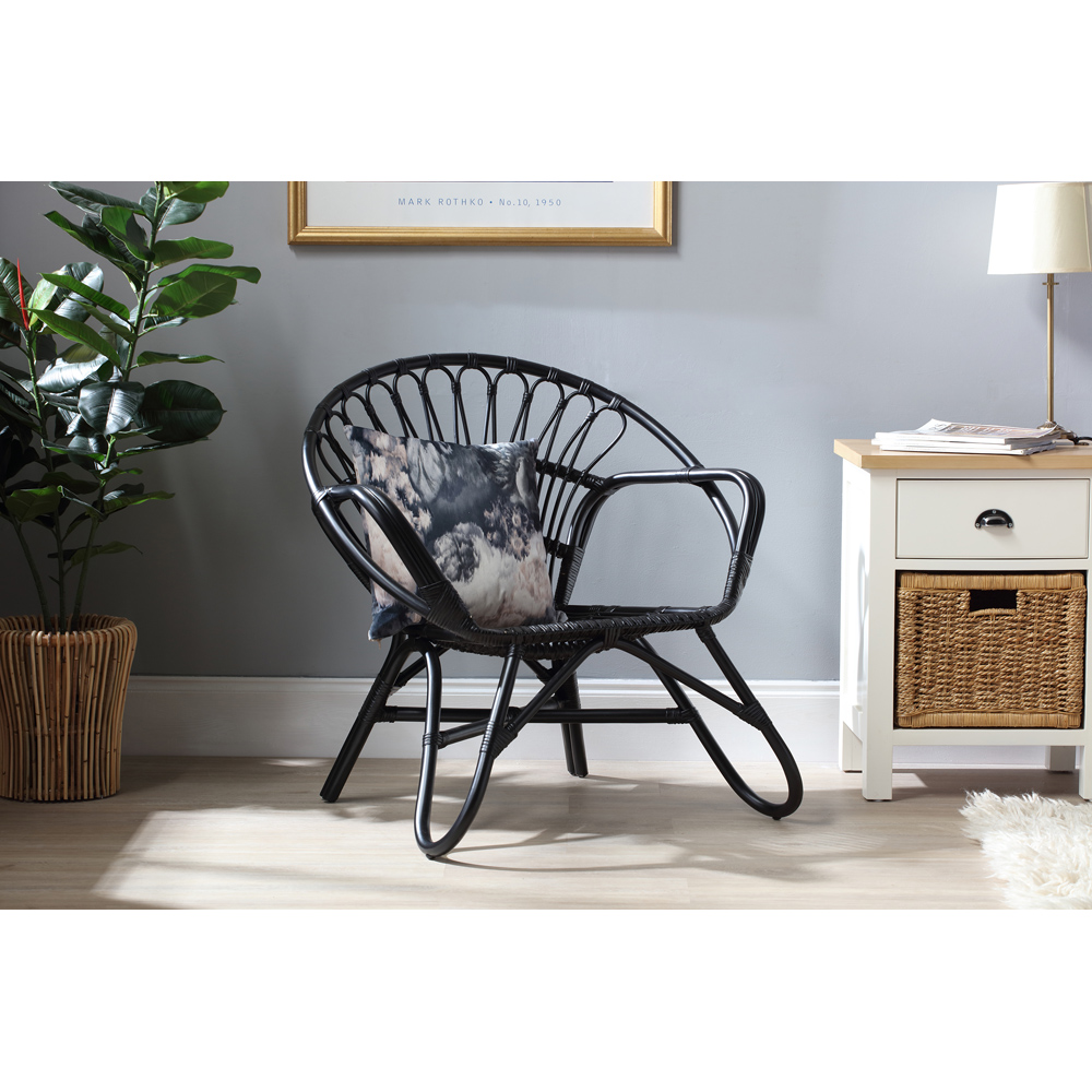 Desser Nordic Black Rattan Chair Image 4