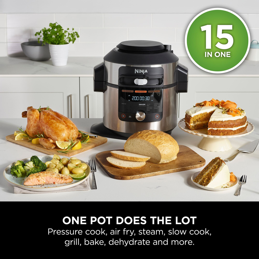 Ninja Foodi MAX OL750UK 15-in-1 Silver and Black SmartLid Multi Cooker with Smart Cook System 7.5L Image 7