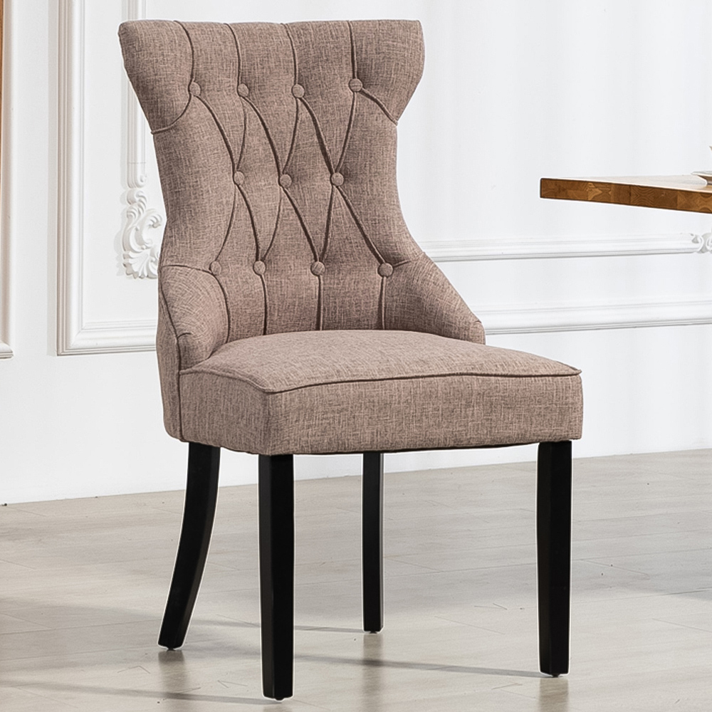 Artemis Home Lurano Set of 2 Dark Brown Fabric Dining Chair Image 1
