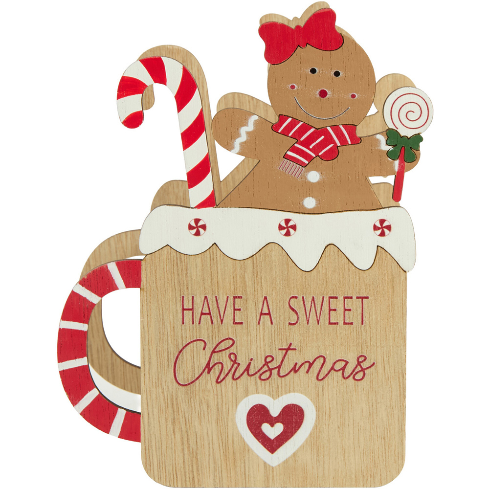 Wooden Gingerbread Mug Decoration Image 2
