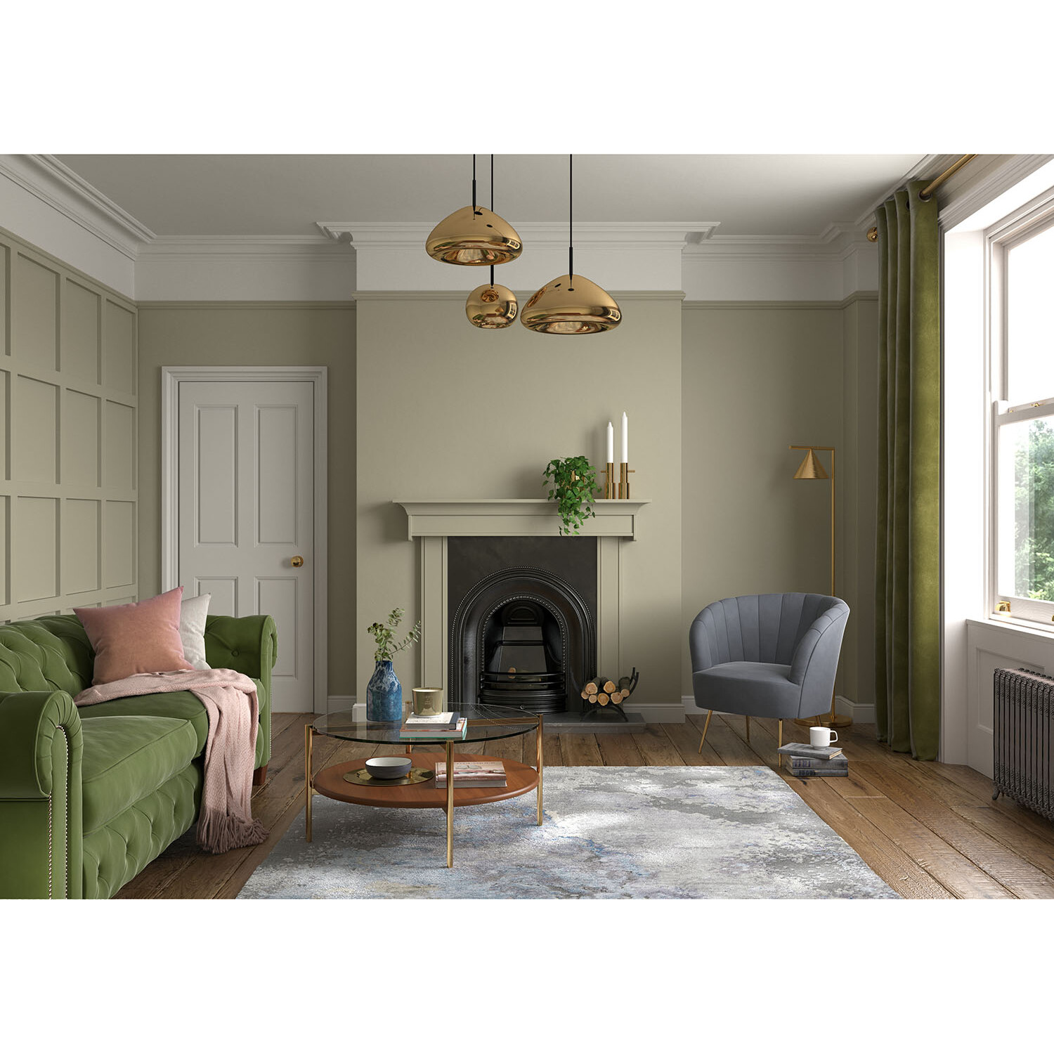 Dulux Heritage Walls and Ceilings Olive Tree Velvet Matt Emulsion Paint 2.5L Image 4