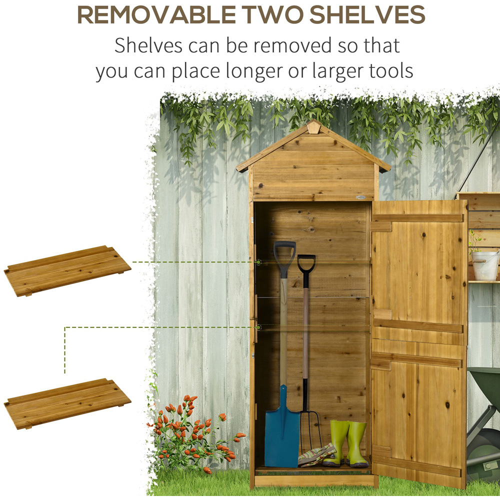 Outsunny 2.6 x 1.6ft Wooden Garden Shed Image 5
