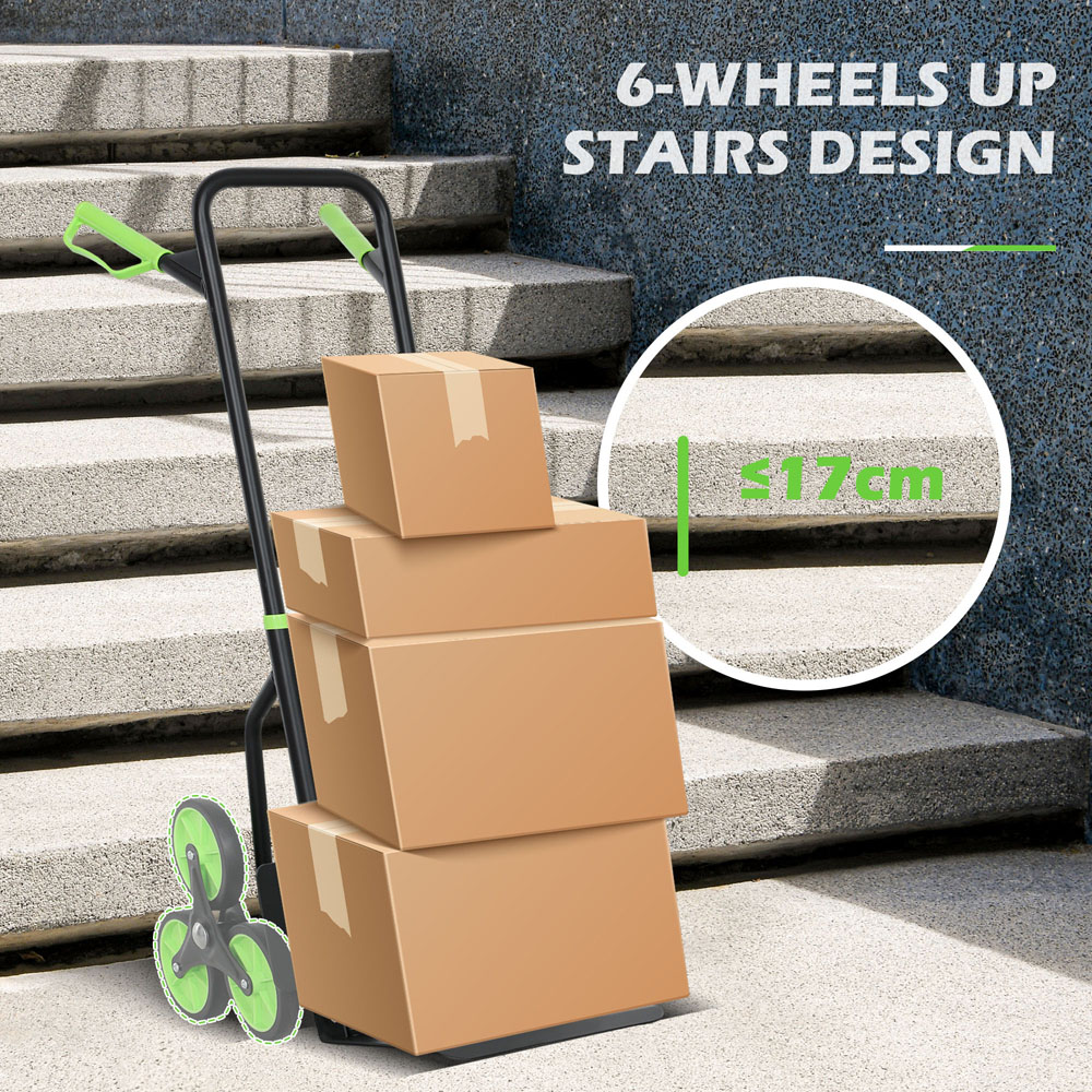 DURHAND Green 6 Wheel Foldable Stair Climbing Trolley Image 8