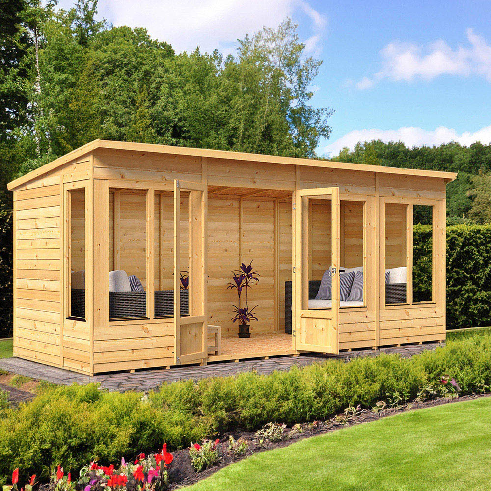 Shire Alora 16 x 6ft Overlap Pent Garden Summerhouse Image 6