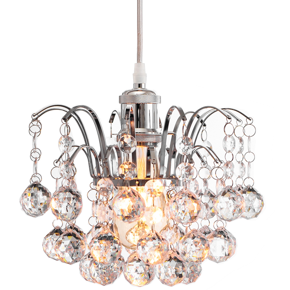 Innoteck Chrome Faceted Oriel Pendant Light Shade Image 1