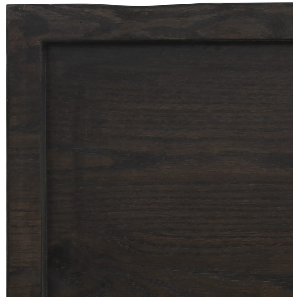 vidaXL 60 x 60 x 4cm Dark Brown Treated Solid Wood Oak Wall Shelf Image 5