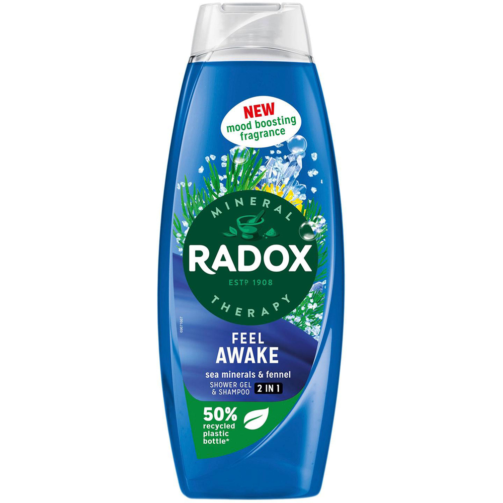 Radox 2-in-1 Feel Awake Men Fennel and Sea Minerals Body Wash and Shampoo 675ml 6 Pack Image 3