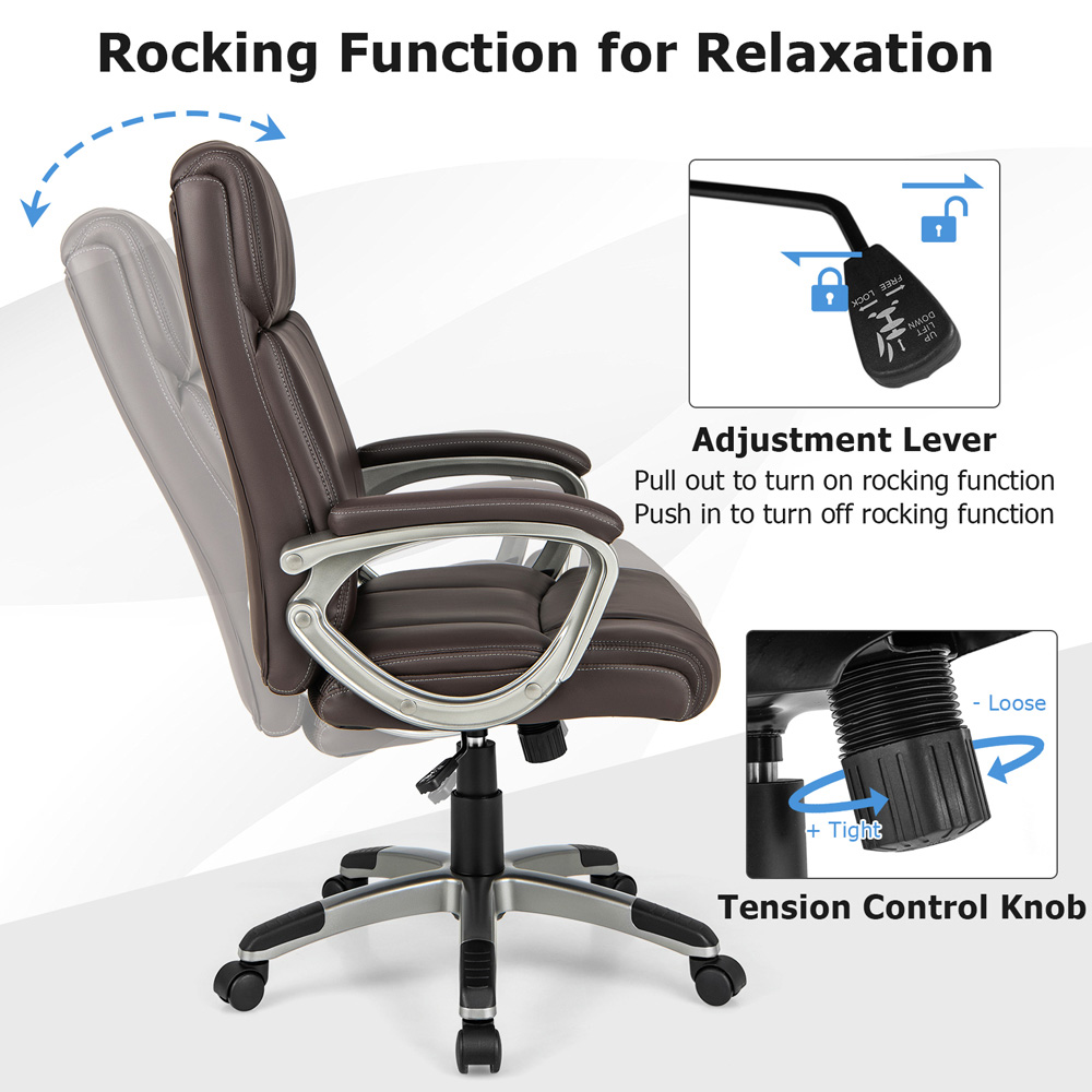 Costway Ergonomic Office Chair with Flip Up Armrests Image 7