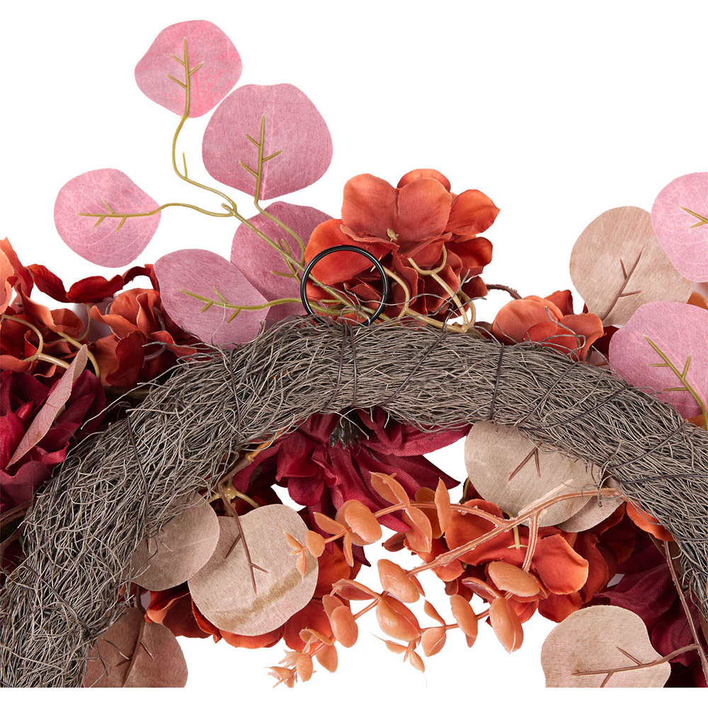 Autumn Hydrangea and Dahlia Wreath Burnt Orange Image 4