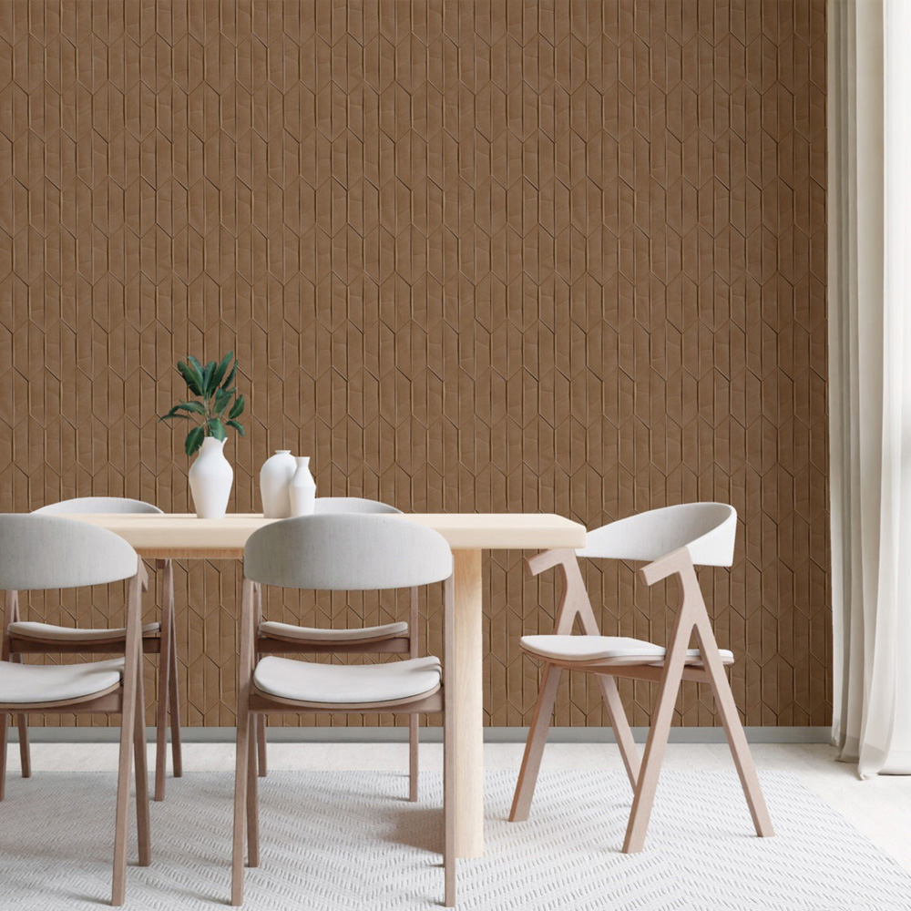 Grandeco Sveg Cut Stone Photographic Copper Brown Wallpaper Image 2