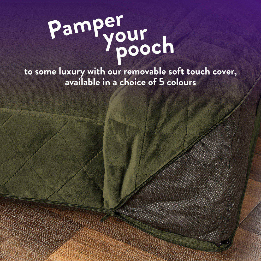 Slumberdown Extra Large Green Padded Pet Bed Image 6