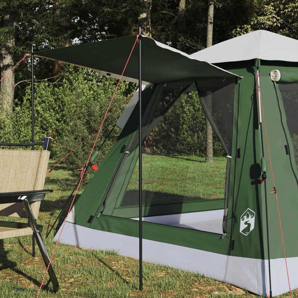 vidaXL 3 Person Instant Camping Tent with Rainfly Green Image 2