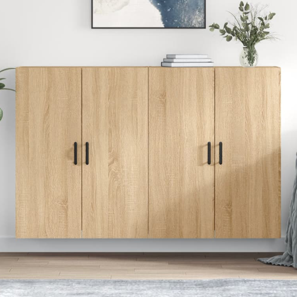 vidaXL 2 Door Sonoma Oak Wall Mounted Cabinet Set of 2 Image 1