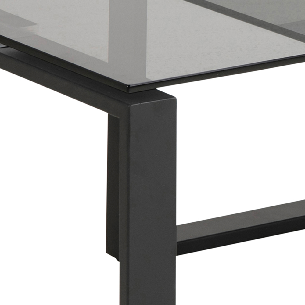 Florence Katrine Smoked Glass Top Coffee Table Set of 2 Image 5