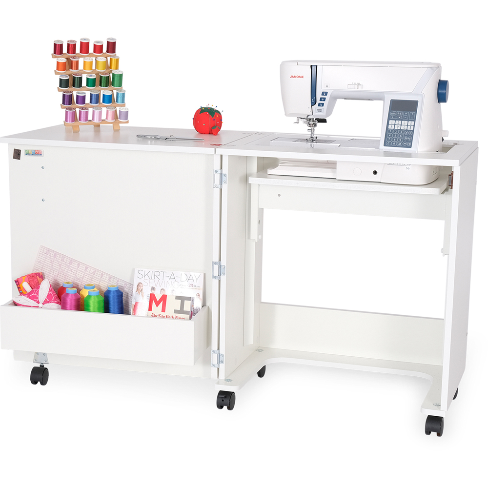 Arrow Cabinets 101 White Compact Sewing Machine Cabinet with Lift Mechanism Image 2