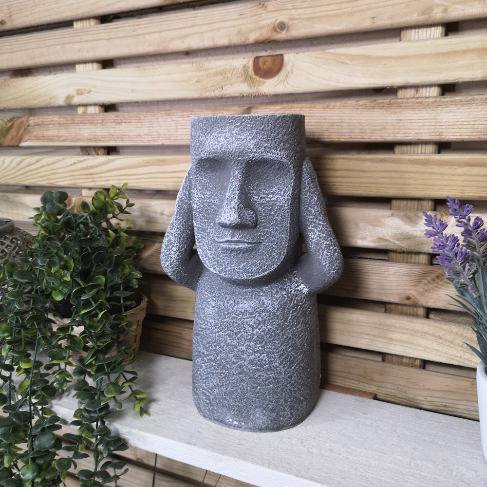 Samuel Alexander Easter Island Hear No Evil Outdoor Plant Pot 30cm Image 4