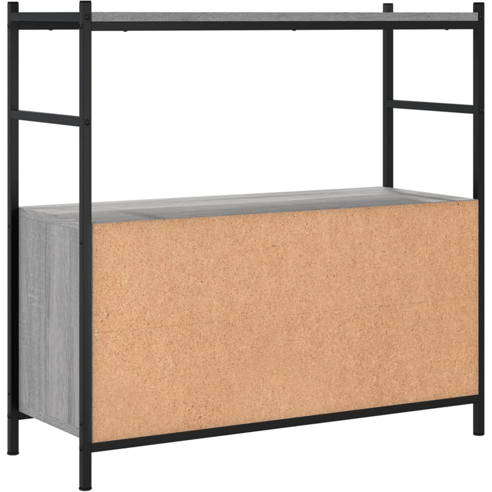 vidaXL Single Shelf Grey Sonoma Bookshelf Image 6