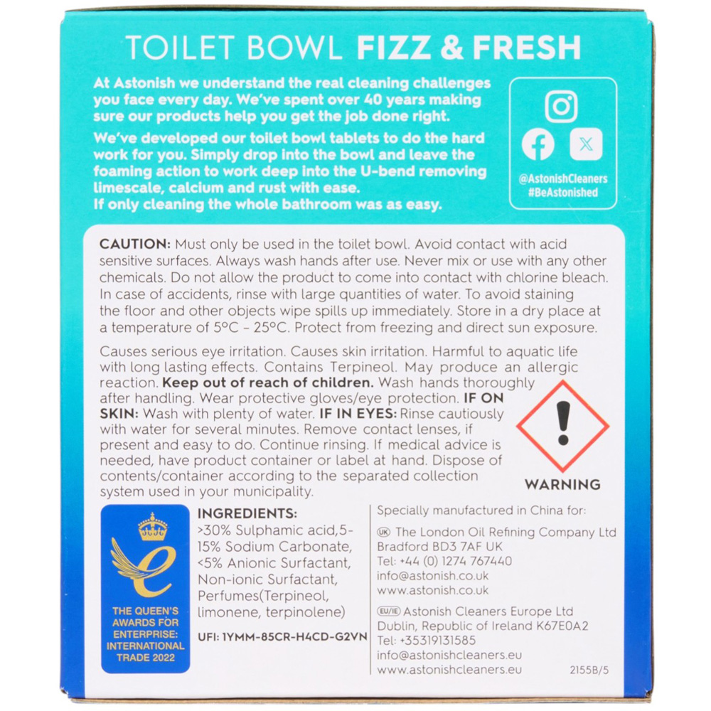 Astonish Eucalyptus Fresh Toilet Cleaner Tablet 8 Pack Image 3