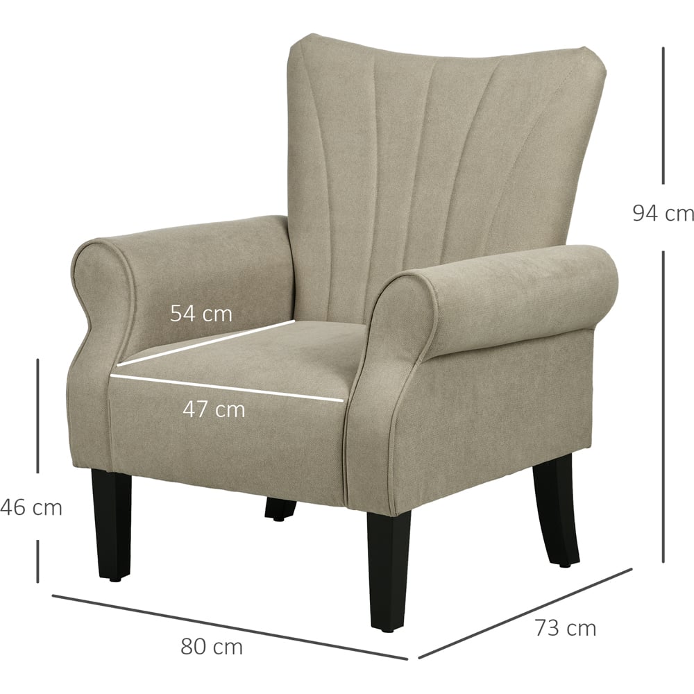 Portland Beige High Back Accent Chair Image 7