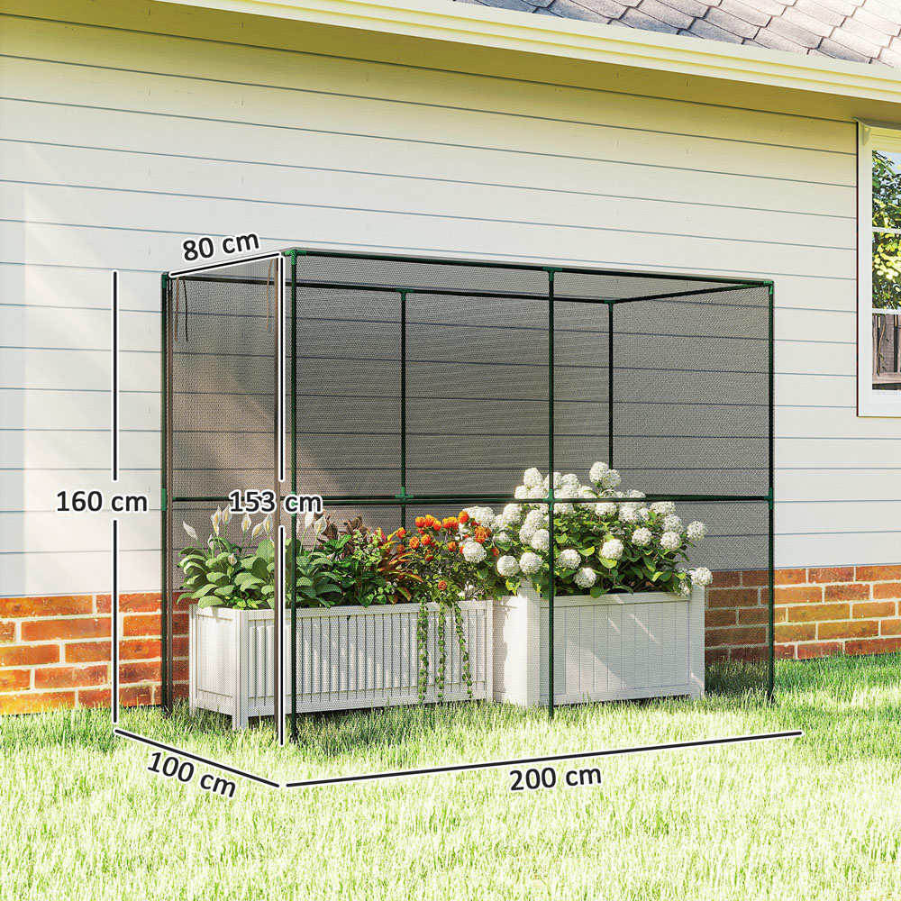 Outsunny Black Plant and Fruit Protection Netting Cage Tent 6.5 x 3.3ft Image 9