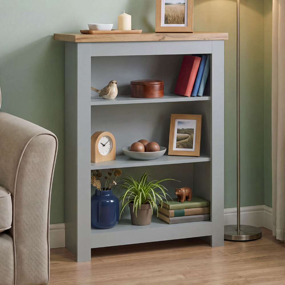 VIDA DESIGNS Arlington 3 Shelf Grey Bookcase Image 1