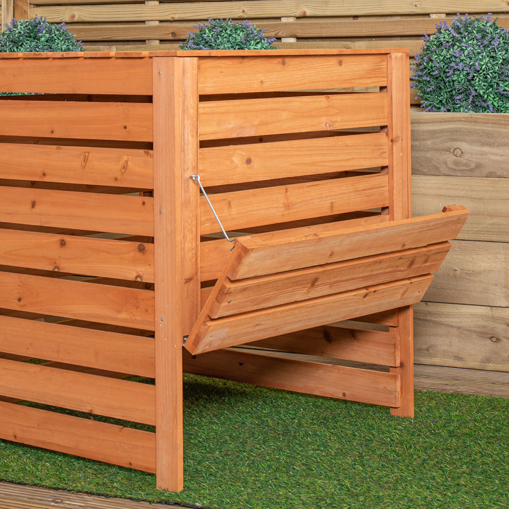 Samuel Alexander Large Wooden Garden Compost Bin with Removable Lid and Bottom Door 74 x 71cm Image 5