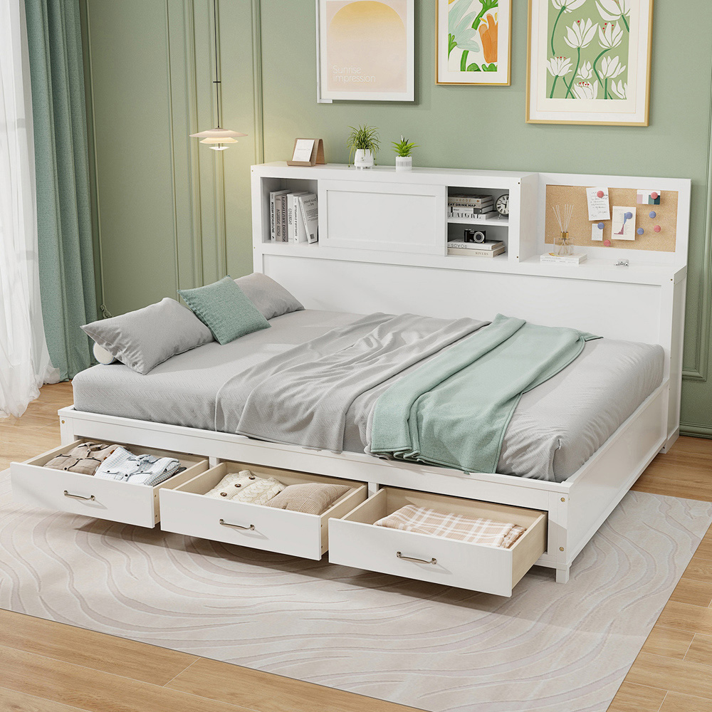 Costway Double 3 Drawer Daybed Frame Image 5