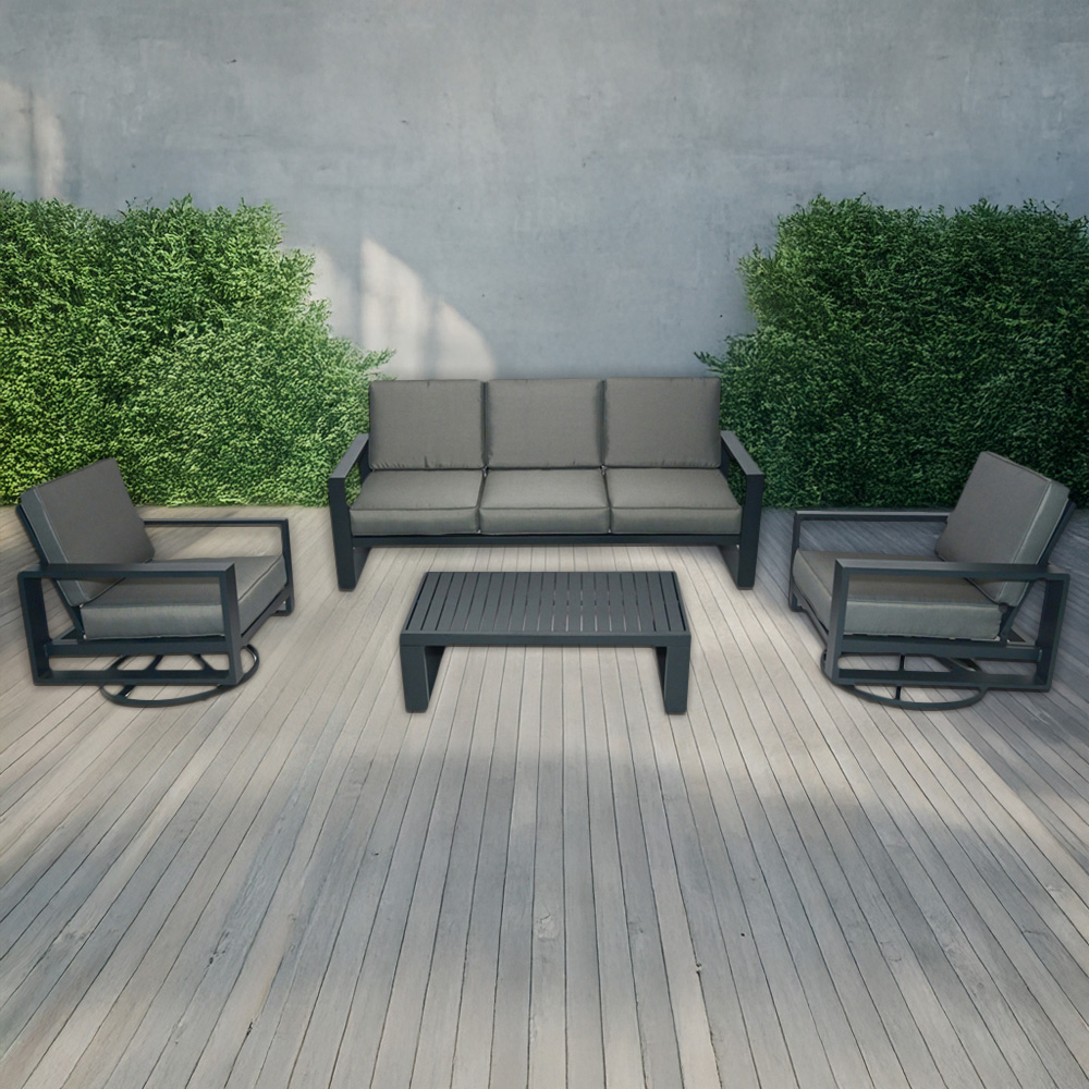 Furniture One 5 Seater Aluminium Garden Dining Set Image 1