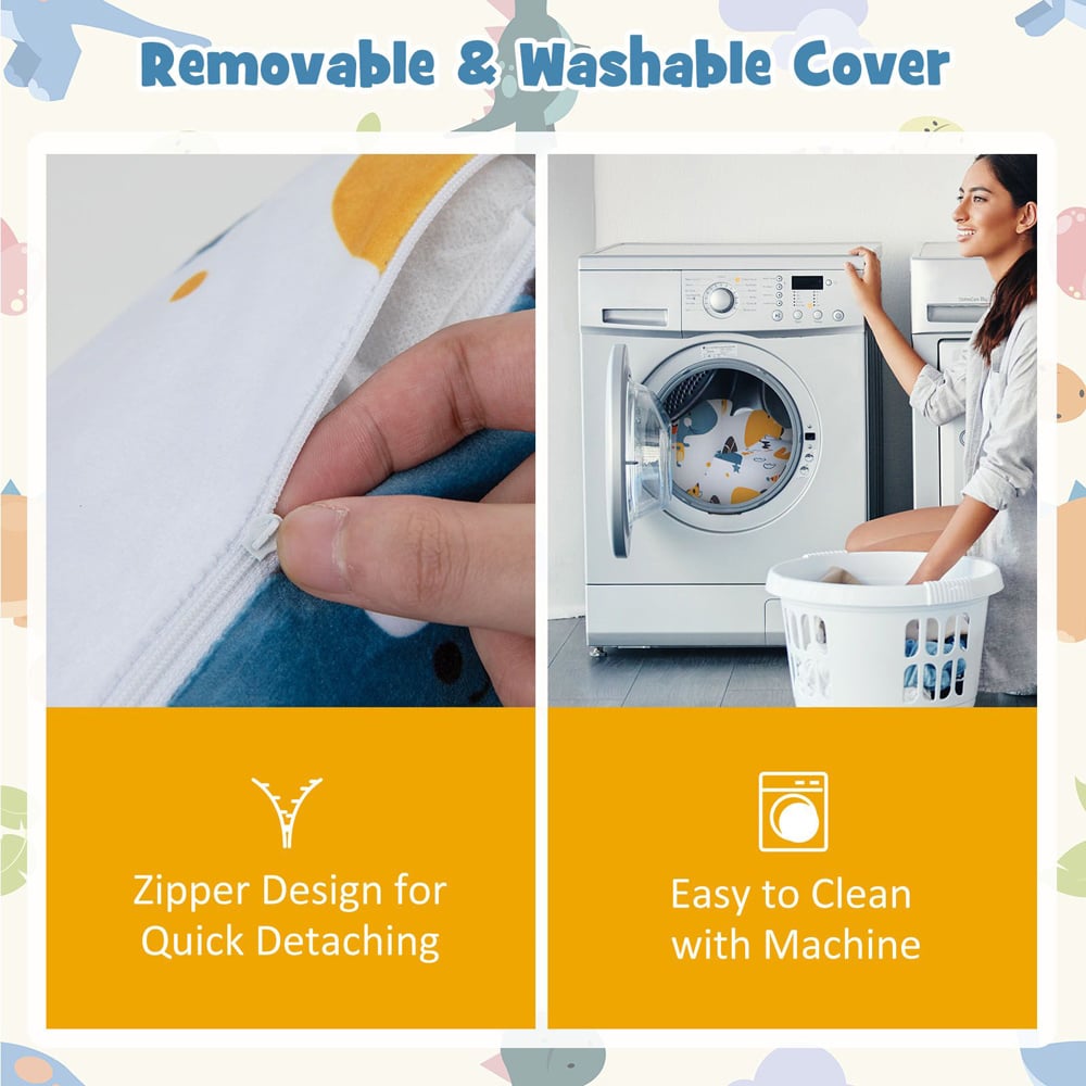 Costway Orange Kids Armchair with Pillow Image 5