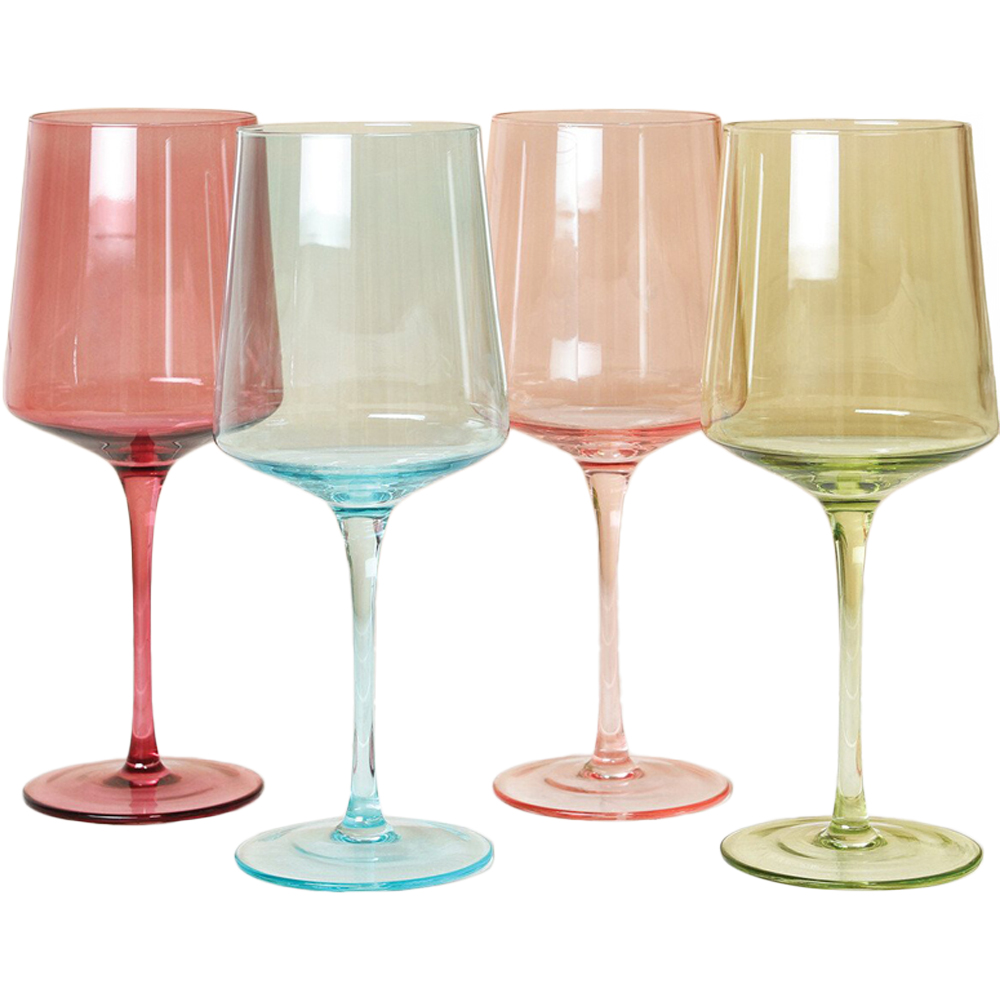 Set of 4 Colours Wine Glasses Image 1