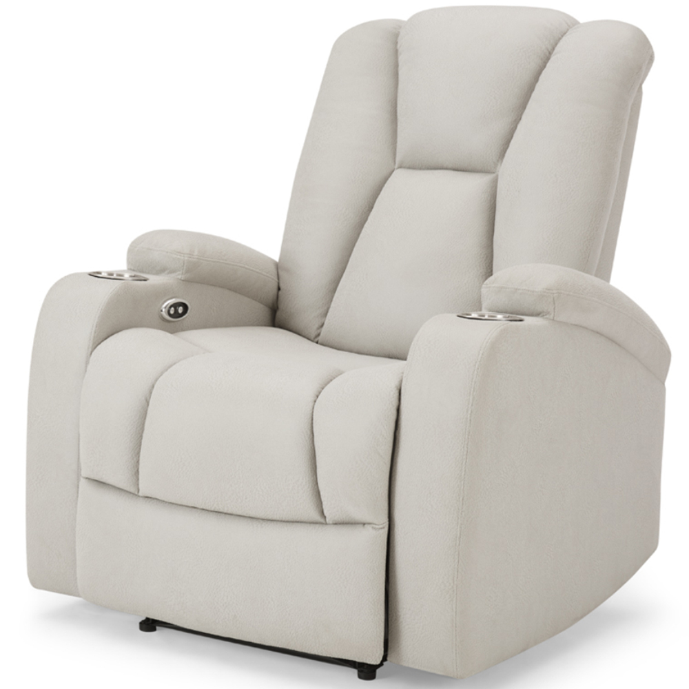 Home Detail Hannah Single Seater Light Grey Air Leather Electric Recliner Sofa Image 2