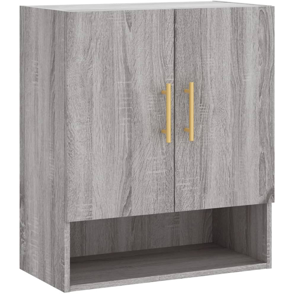 vidaXL 2 Door Single Shelf Grey Sonoma Wall Cabinet Image 2