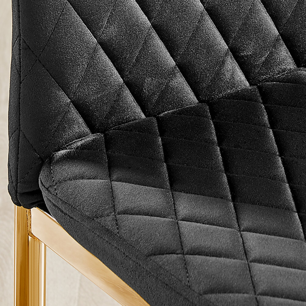 Furniturebox Copeland Valera Marble Effect 4 Seater Dining Set White Black and Gold Image 8