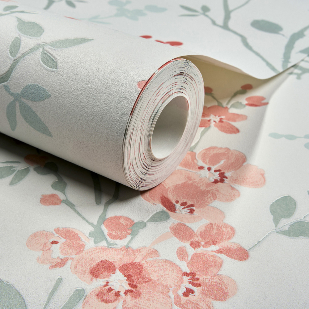Grandeco Jasmin Cherry Blossom White Wallpaper Image 2