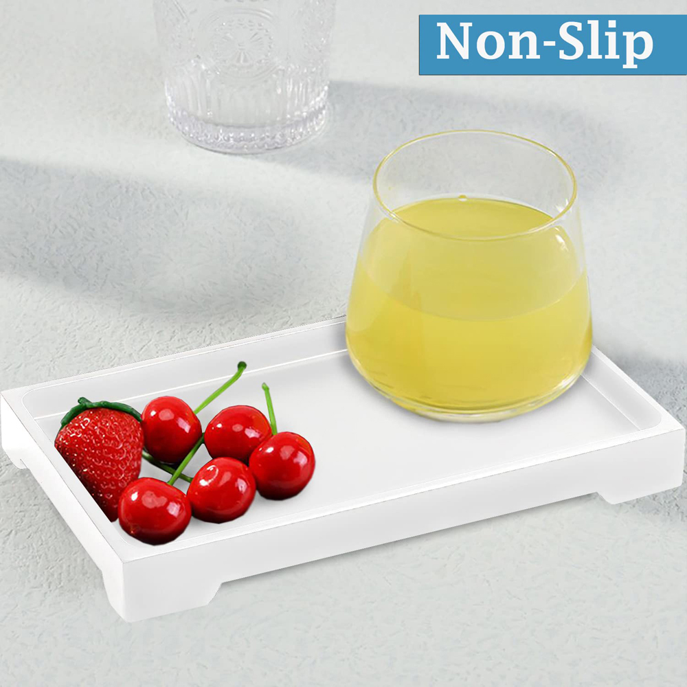 ATEK Large White Multi-Purpose Resin Vanity Serving Tray Image 3