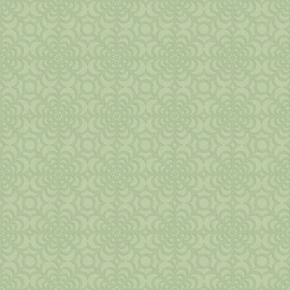 RHS Dandy Floral Sage Wallpaper Image 1