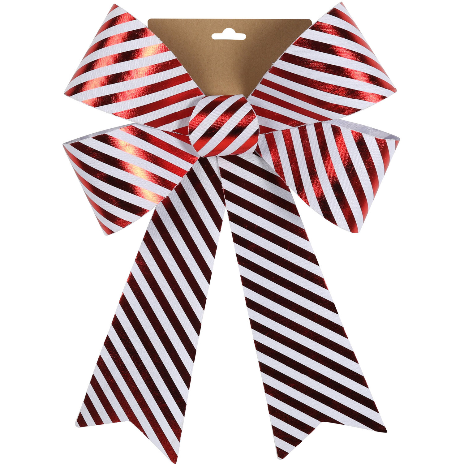 Large Red Striped Bow - Red / 45cm Image 1