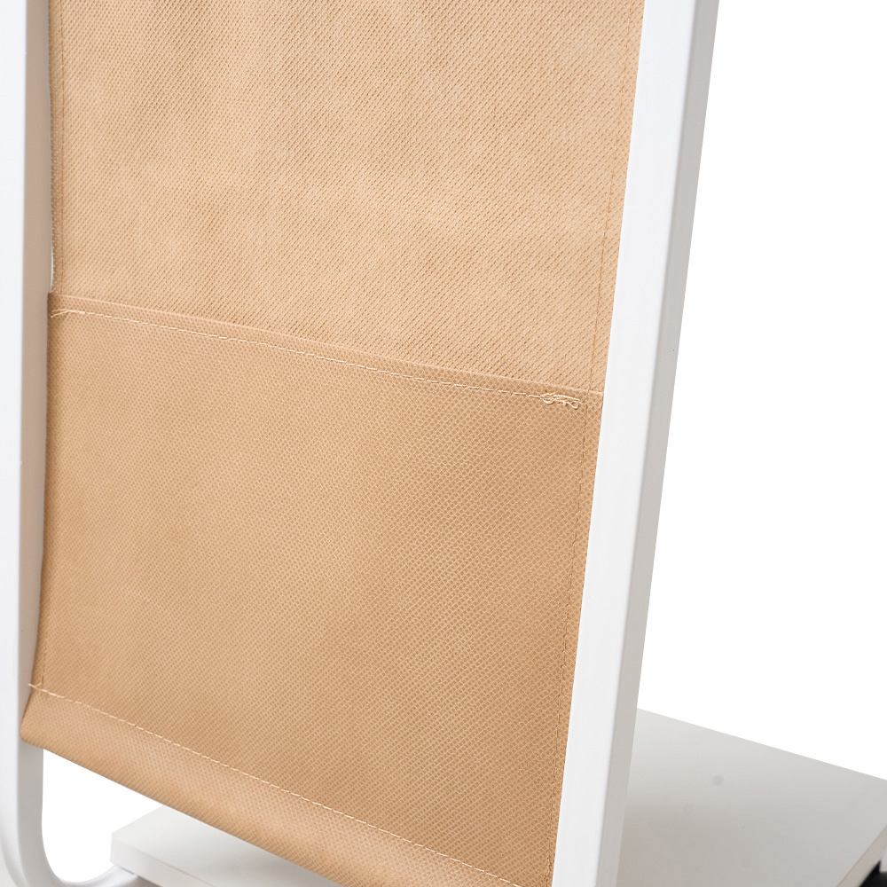 Living and Home White C-Shape Side Table with Lockable Castors Image 6