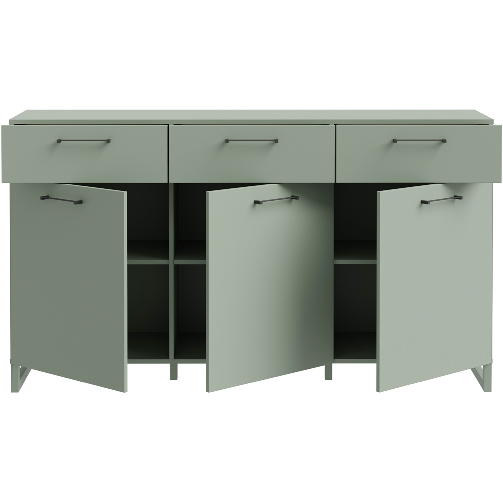 Florence Sali 3 Door 3 Drawer Sage Green Sideboard Image 5