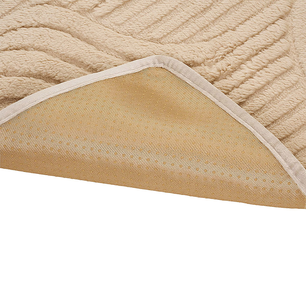 Living and Home Light Brown Minimalist Wavy Geometric Non-Slip Sofa Mat 90 x 90cm Image 6