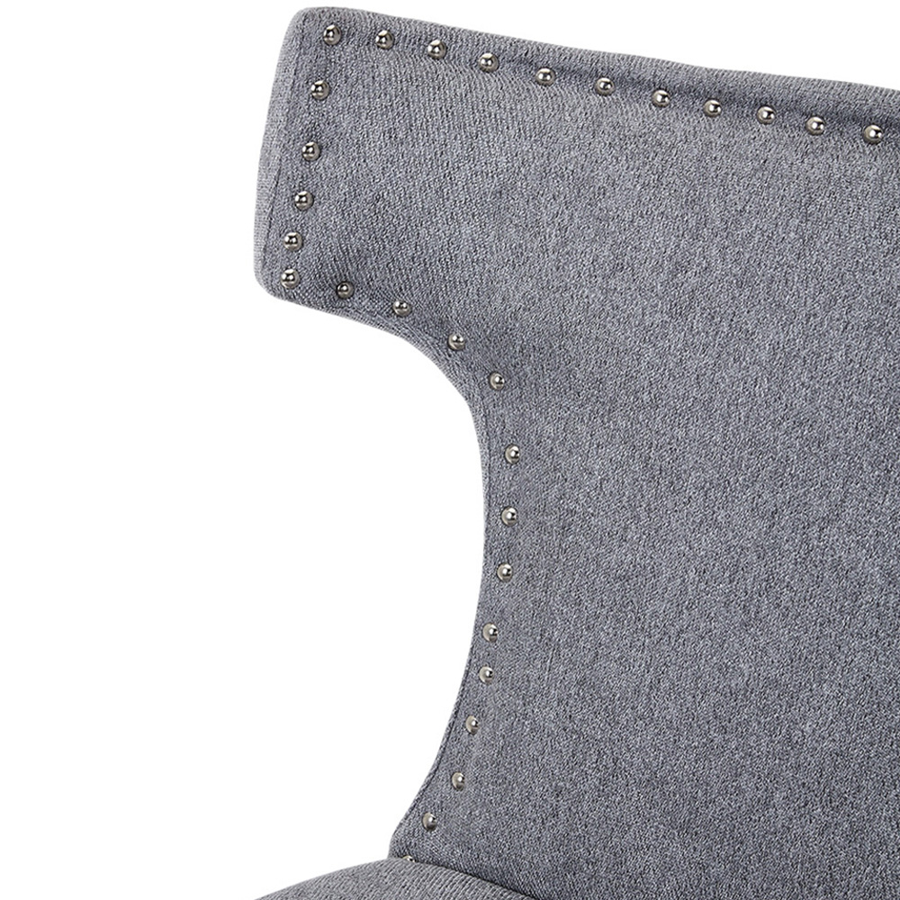 Living and Home Set of 2 Grey Linen Upholstered Dining Chairs Image 5