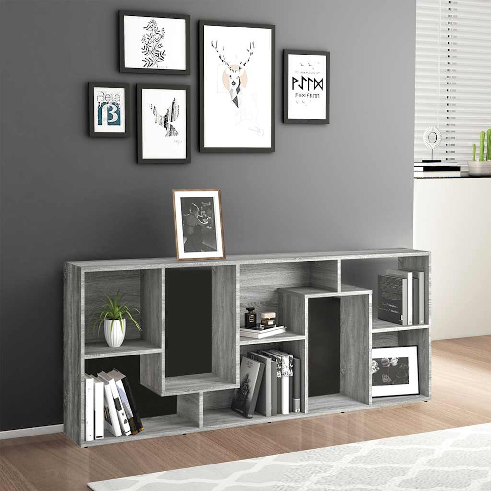 vidaXL 8 Shelf Grey Sonoma Bookcase Image 9